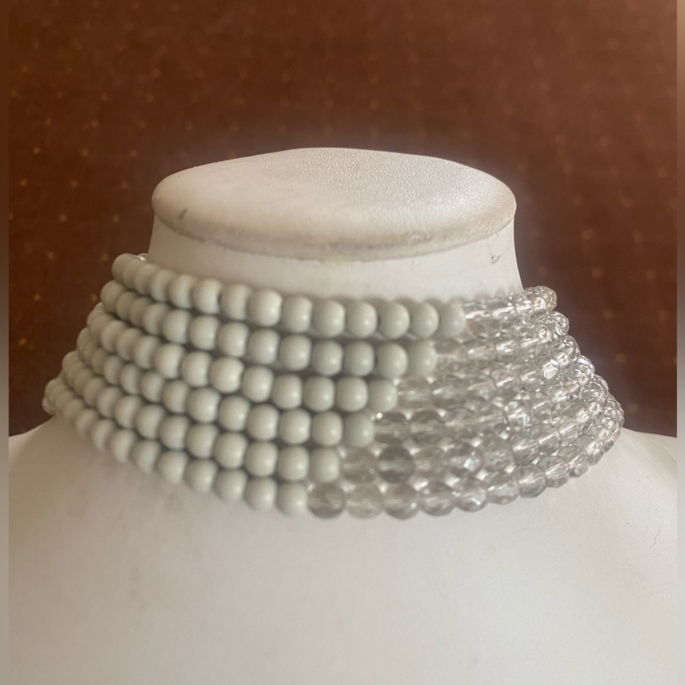 FAIRCHILD BALDWIN New York Silver Beaded Choker Necklace